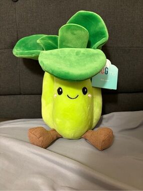 HUG ME Plush Toy - Bright Green Cute Veggie Accent
